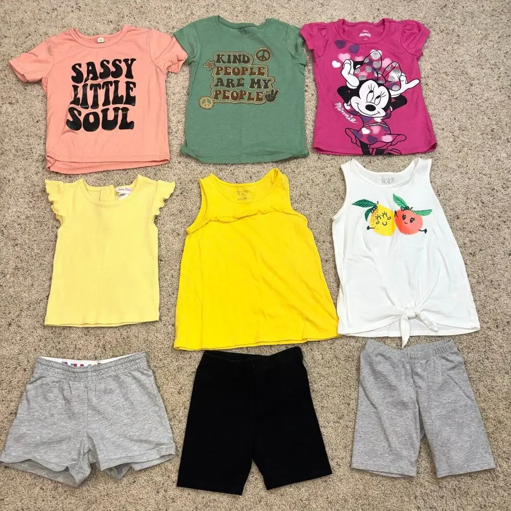 Girls Summer Clothes Tops, Tanks, Shorts, Sets - Size 4/5-5 - 21 Piece Lot